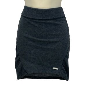 Bench Roll Top Waist Mini Skirt - Dark Grey - size Small